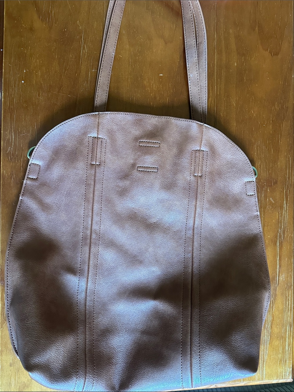 Classic Brown Tote Bag - Minimal Leather Shoulder Bag